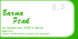 barna ptak business card